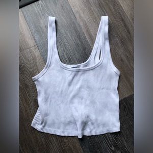 White Cropped Tank Top Size Medium